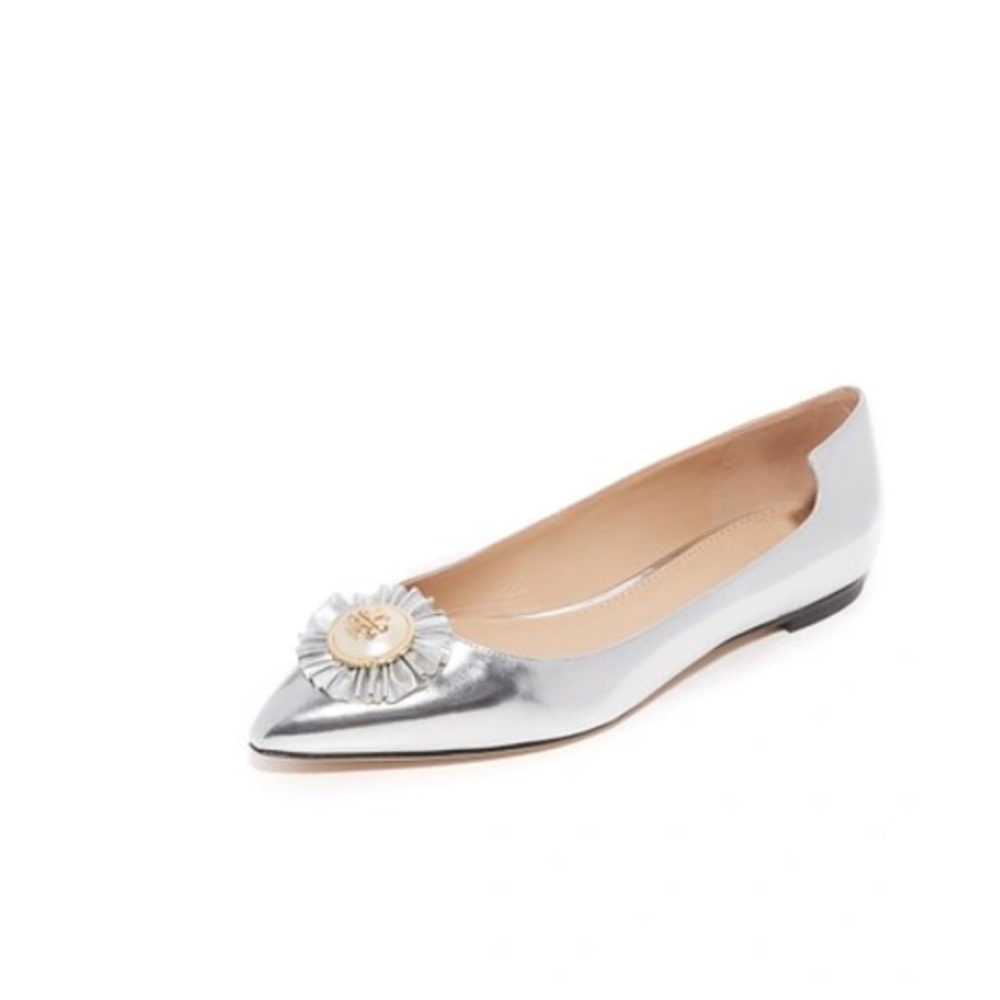 Tory Burch 'Melody' Logo Pearl Flat